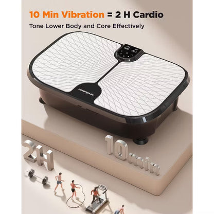 FLYBIRD Vibration Plate Exercise Machine, Curved Vibration Plate for Lymphatic Drainage Weight Loss,400 LBS Capacity
