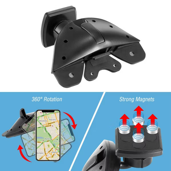 Car Phone Holder CD Slot Phone Mount Stand 360° Rotatable Magnetic Smartphone GPS Hands-free Driving Holder For iPhone XS/XS Max/Samsung Galaxy S11/S1