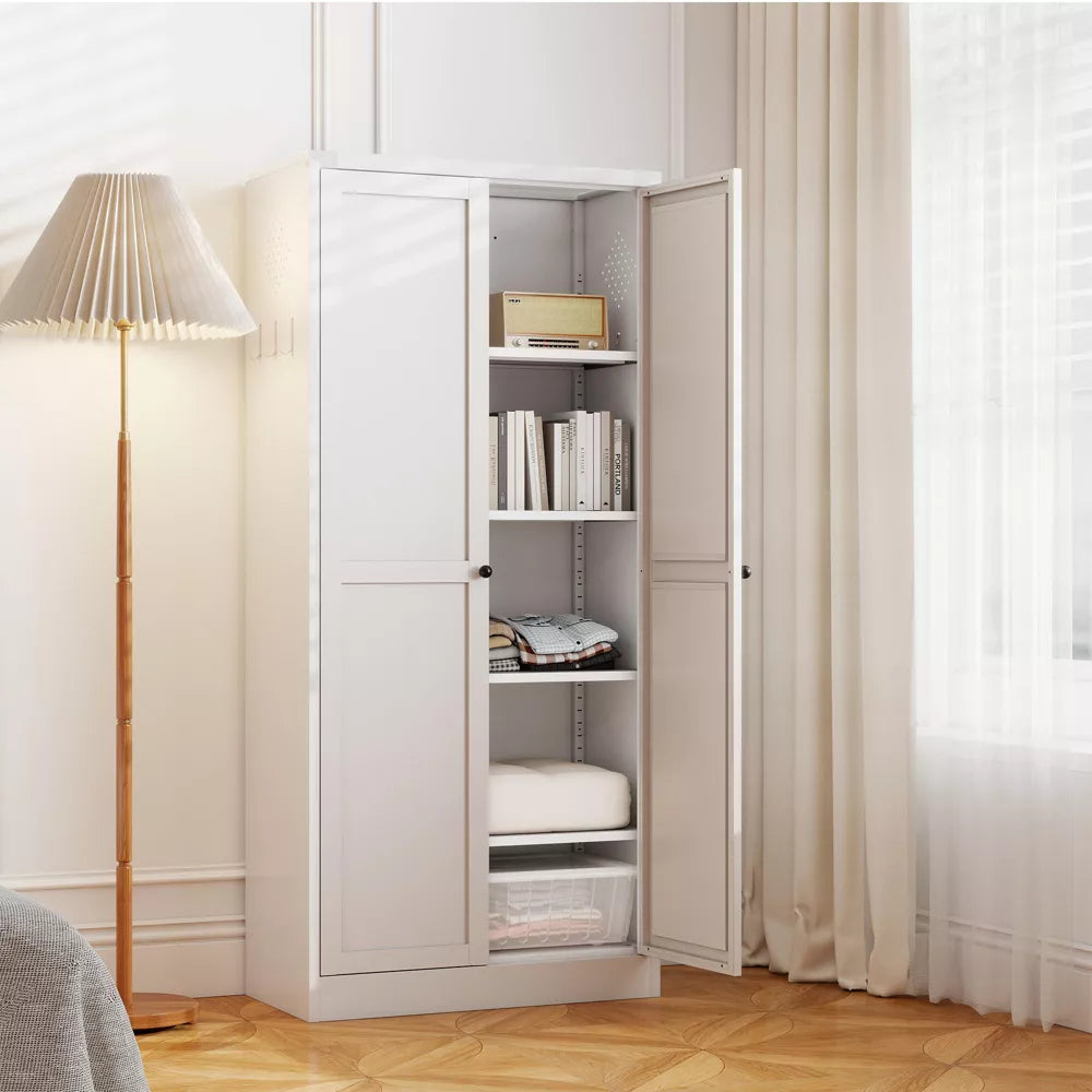 VIYET 61" Metal Pantry Cabinet with 4 Adjustable Shelves, Freestanding Kitchen Storage Cabinet, Food Pantry Organizer