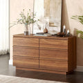 Qwatto 47 Inch Modern 6 Drawer Dresser Wide Wood Chest of Drawers Bedroom Storage Cabinet Organizer with Deep Drawers Living Room Hallway Furniture