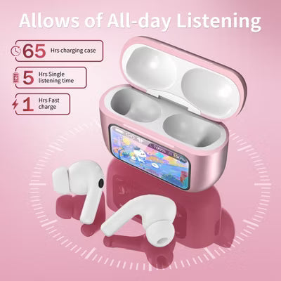 VEAT00L A9 ANC+ENC Earbuds with Smart Touch Screen,Bluetooth 5.4, HiFi Stereo Multiple EQ settings