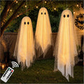 Laukingdom 3pcs Halloween Decorations Outdoor Indoor Hanging Ghost Decor with Light