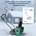 Garvee Heavy Duty 20" Snow Blower Cordless, Brushless Motor, 23FT Throwing Distance, 180° Rotating Chute Walkways Driveways Snow Thrower, Lake blue