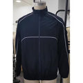 COOFANDY Men's Stand Collar Contrast Piping Lightweight Track Jacket Navy Blue XL