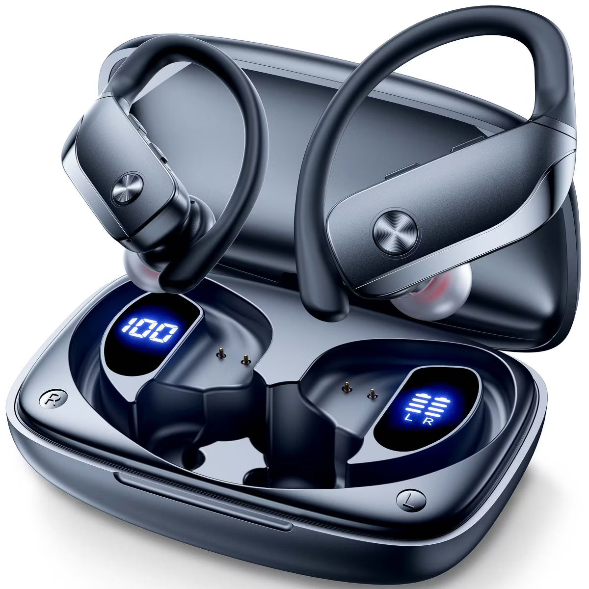 T6 Wireless Earbuds Bluetooth Headphone Sport, Bluetooth 5.4 Earbud, 72Hrs Earphone with Earhook