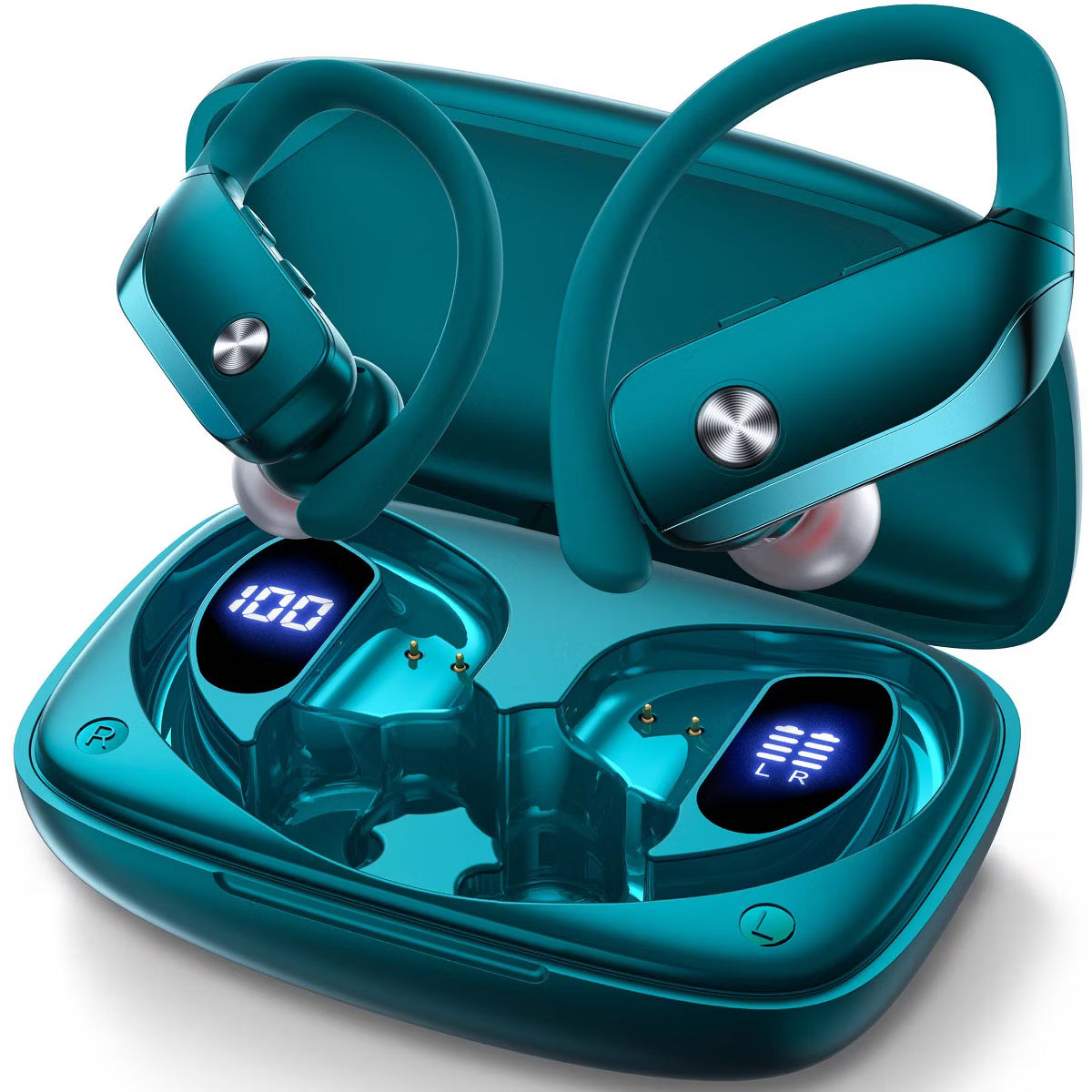 T6 Wireless Earbuds Bluetooth Headphone Sport, Bluetooth 5.4 Earbud, 68Hrs Earphone with Earhook