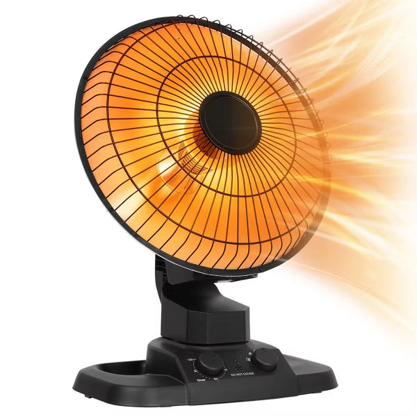 Romswi 1200W Parabolic Radiant Heater, 16-Inch Oscillating Electric Space Heater with 2 Heat Settings, 120-Min Timer, Tip-Over & Overheat Protection