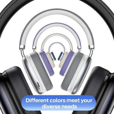 Wireless Over Ear Headphones 80H Playtime 6 Mics ENC Clear Calls Deep Bass Lightweight Comfort Fit for Travel Work