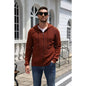 COOFANDY Men's Hooded Zipper Drawstring Zip Up Long Sleeve Knit Sweatshirts Blue XL