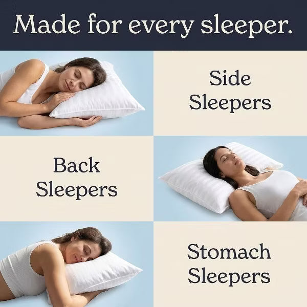 Hotel Collection Bed Pillows for Sleeping 2 Pack Queen Size，Pillows for Side and Back Sleepers,Super Soft Down Alternative Microfiber Filled Pillows