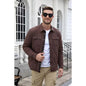 COOFANDY Men's Quilted Jacket Lightweight Zip Up Puffer Style Coat for Cold Weather Casual Wear-Brown-S