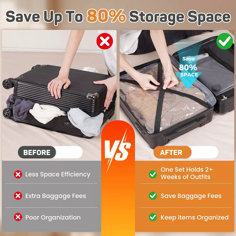 Vacuum Storage Bags with Air Pump for Clothes Bedding and Closet Organization,18 Bags