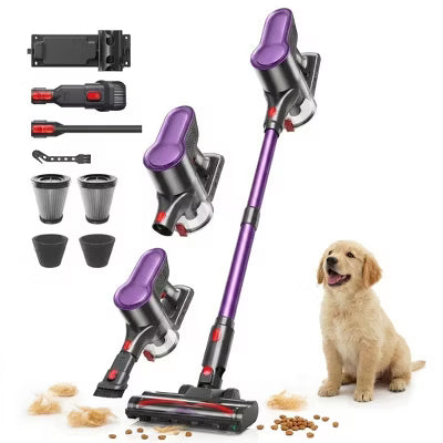 Cordless Vacuum Cleaner 500W/45Kpa Vacuum Cleaners for Home, Stick Vacuum with Self-Standing Lightweight Vacuum for Pet Hair, Carpets, Hard Floors