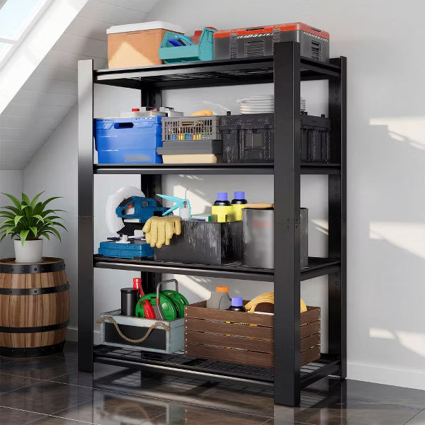 VIYET 60" H Heavy Duty Metal Shelving Unit, 4 Tier Adjustable Storage Rack with 2240 LBS Capacity, Garage Shelf Organizer for Pantry