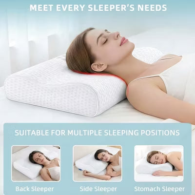 Bed Pillows Memory Foam Pillow, Queen Neck Pain Relief, Contour Cervical Pillow, for Neck and Shoulder Pain, Side, Back and Stomach Sleeper
