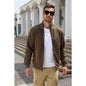 COOFANDY Men's Athletic Full Zip Jacket Lightweight Training Jacket for Gym and Travel-Light Grey-S