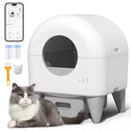 Cumrige 95L Self Cleaning Automatic Cat Litter Box, White.