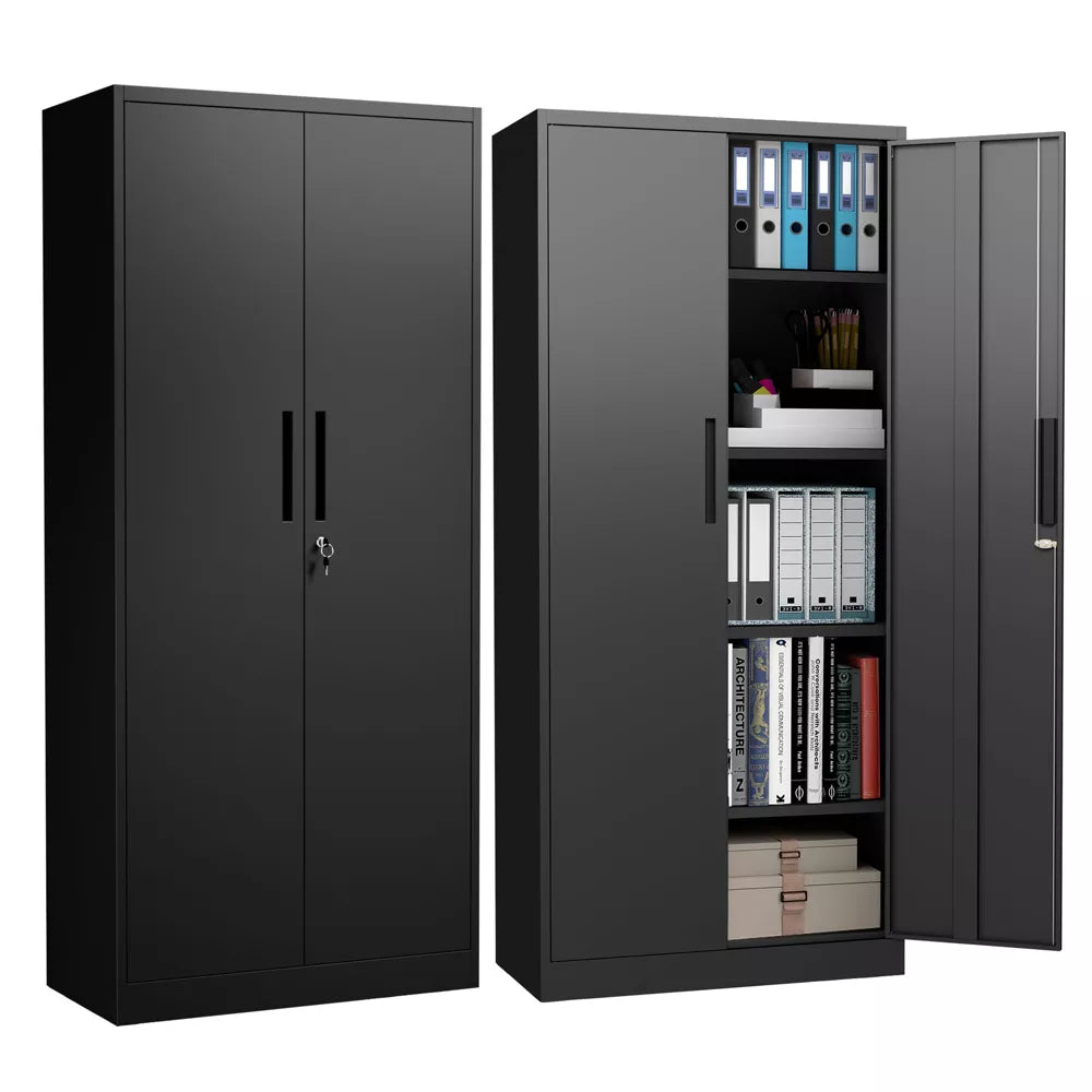 VIYET 71"H Metal Storage Cabinet with Locking Doors & 4 Adjustable Shelves, Heavy-Duty Steel Storage Cabinet for Garage