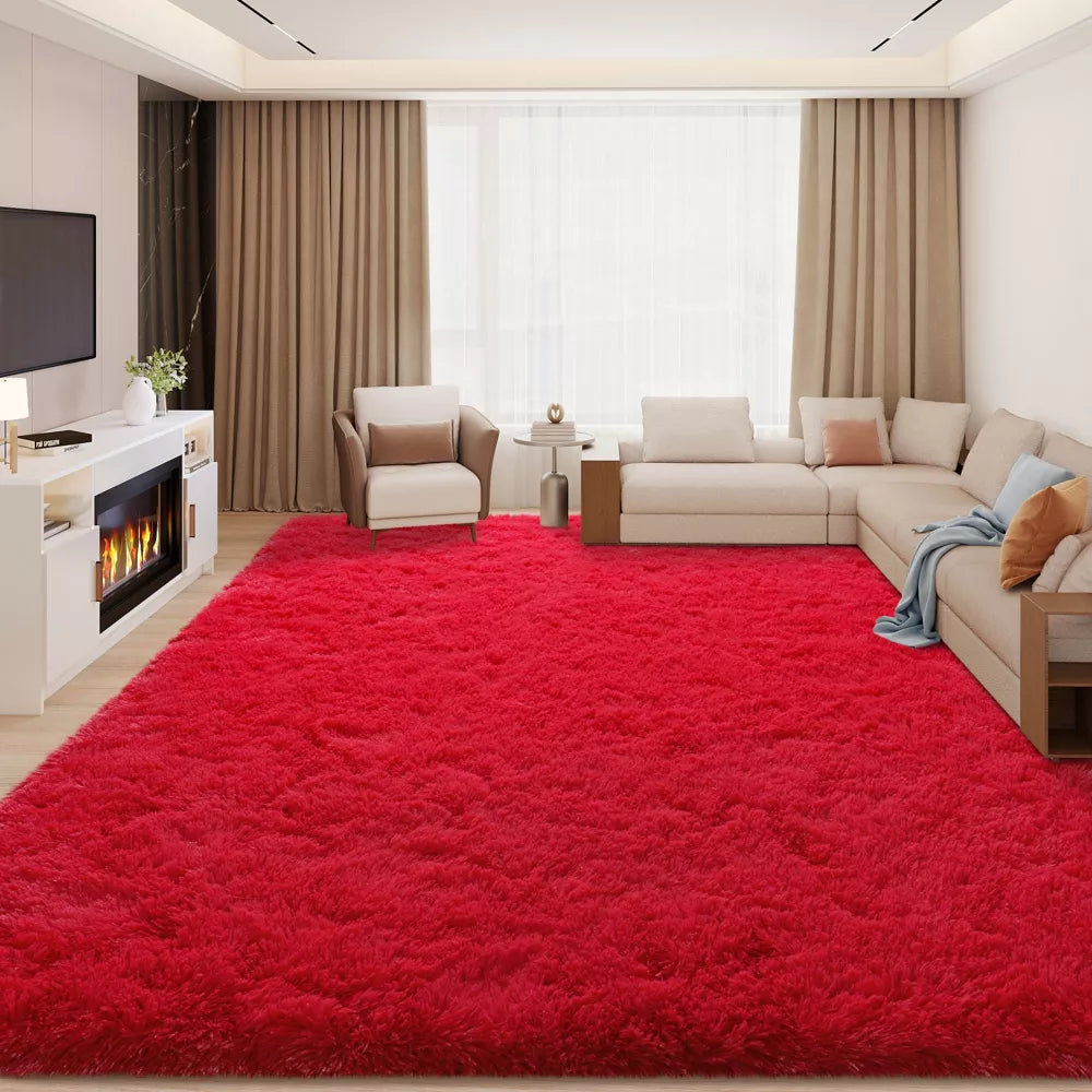 LOVEVOOK Dark Grey Area Rugs for Bedroom, Non-Slip Fluffy Soft Shag Carpet, Living Room Plush Rug for Home Dorm Decor Aesthetic 5x7 Feet
