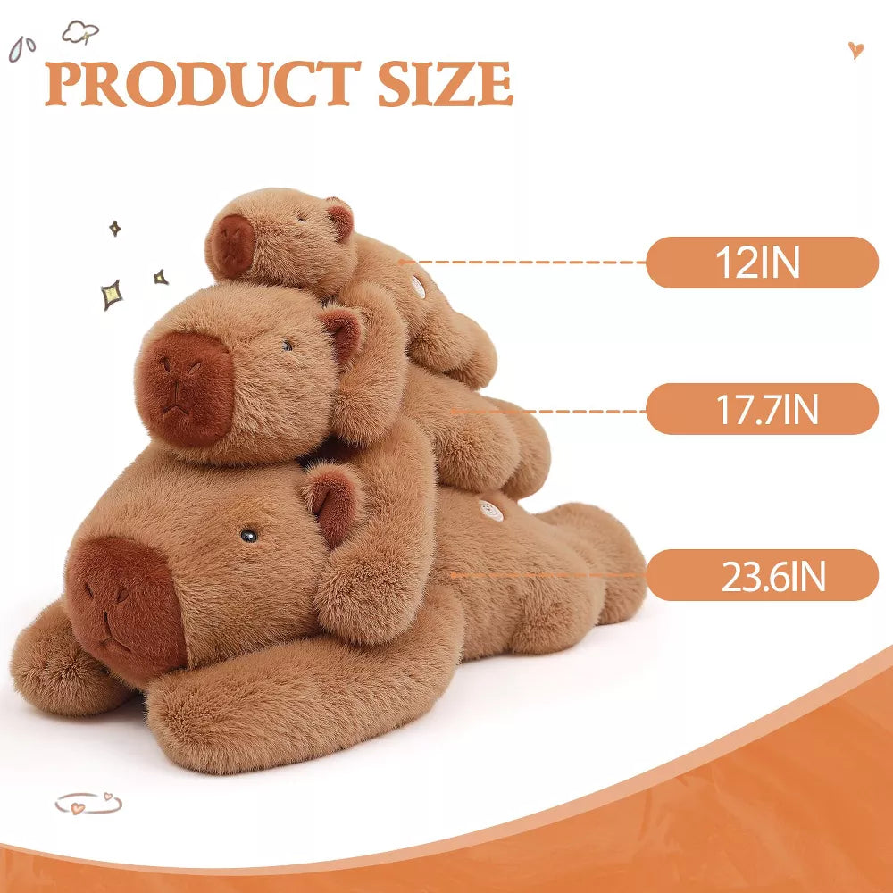 TITQWOP Capybara Weighted Stuffed Animal 23.6 Inch 2.2Lbs Capybara Plush Toy Soft and Cute Capybara Plush Animal for Adults Kids Boys and Girls