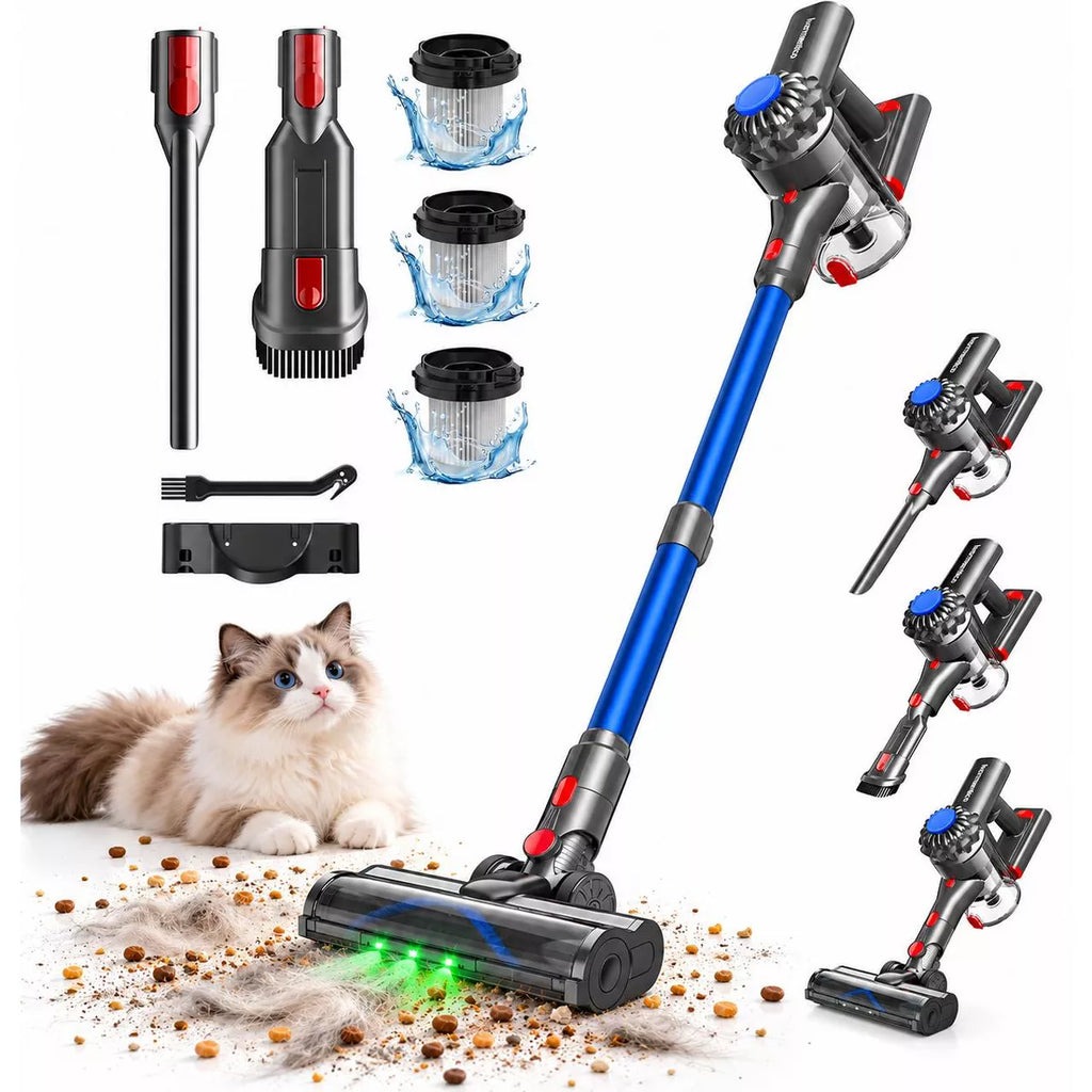 Cordless Vacuum Cleaner for Home , 40Kpa 450W Stick Vacuums Lightweight Max 45Mins Runtime, 8 in 1 Handheld Vacuum for Hardfloor & Carpets Pet Hair