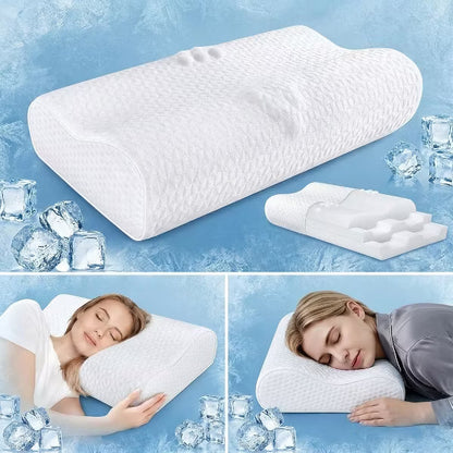 Bed Pillows Memory Foam Pillow, Queen Neck Pain Relief, Contour Cervical Pillow, for Neck and Shoulder Pain, Side, Back and Stomach Sleeper