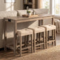4-Piece Counter Height Bar Table Set with Power Outlet, 3 Padded Stools, College Dorm Room & First Apartment Essentials, Small Space Dining Set