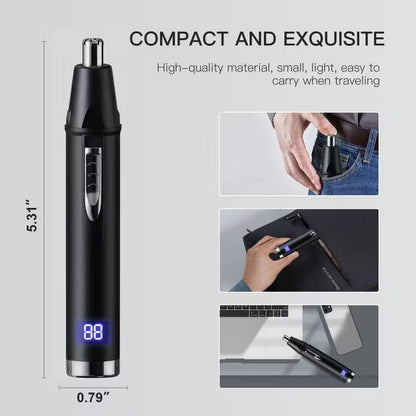 Hoey Ear and Nose Hair Trimmer for Men Women, Travel Portable USB Rechargeable