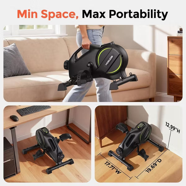 YOSUDA Under Desk Bike with 16-Level Magnetic Resistance, Mini Exercise Bike with Bluetooth App,for Home Exercise & Recovery