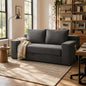 73" Corduroy Convertible Sofa Bed, 2-in-1 Pull-Out Cloud Couch with Memory Foam, Side Pockets for Living Room, Bedroom, Apartment