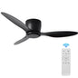 Wanze of Ocean 42 In. Indoor 3 ABS Blade Ceiling Fan, Reversible DC Motor, 6 Speeds, App Control For Bedroom Living Room and kitchen, Black