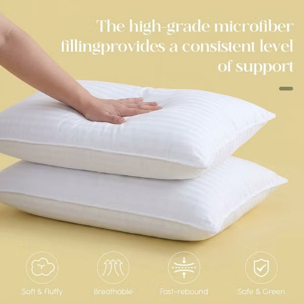 Bed Pillows 2-Pack Queen Size Luxury Hotel Pillow for Side and Back Sleeper Pillows for Bed with Cooling Cover