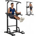 FED FITNESS Adjustable Power Tower 450lbs Max Weight Dip Station Pull up Bar Power Rack Push up Resistance Band for Home Gym