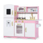 Kinder King Wooden Kids Play Kitchen, Toy Kitchen Playset for Toddler, Pretend Oven, Microwave, Realistic Kitchen Sets for Boys Girls Age 3+, Gold