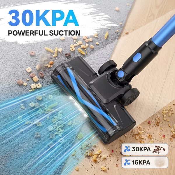 DEVOAC N8 Cordless Stick Vacuum Cleaner,Lightweight Self-standing Vacuum for Home Pet Hair Carpet Hardwood Floor Blue