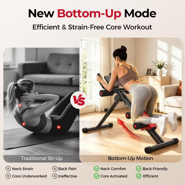 FLYBIRD Adjustable Ab Trainer with LCD Monitor, Perfect Valentine's Day Gift, Full Body Workout Machine for Home Gym, Core & Waist Shaper