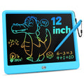 12 Inch LCD Writing Tablet with Anti-Lost Stylus, Erasable Doodle Board Colorful Toddler Drawing Pad, Car Travel School Games Toys for 3 4 5 6 7 8 Kids, Birthday Gift for Girls Boys Adults Blue
