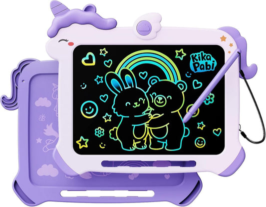 Kinder King 8.5 inch LCD Writing Tablet for Kids, Unicorn Toys Gifts for Girls Aged 3-5, Toddler Girl Kids Educational Travel Toy, Birthday Gift for 3 4 5 6 7 8 9 Year Old Girl